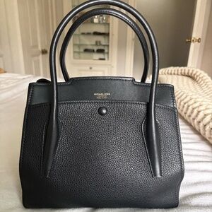 Michael Kors Collection Luxury Black Leather Handbag/Satchel